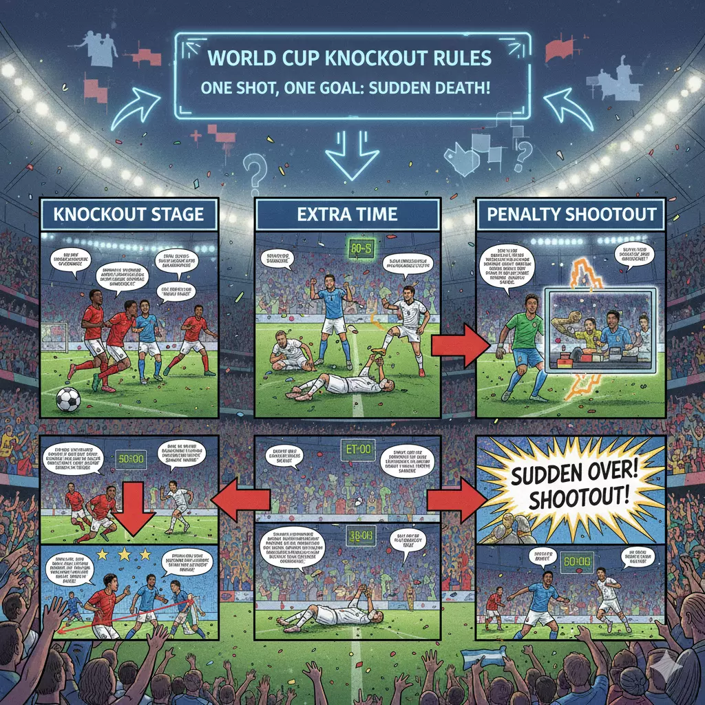 世界盃淘汰賽與延長賽規則圖解,從正規時間到PK大戰完整流程