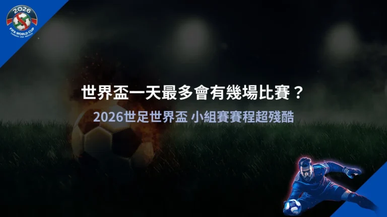 世界盃足球賽程資訊圖,整理2026世足小組賽一天比賽場次與賽程安排